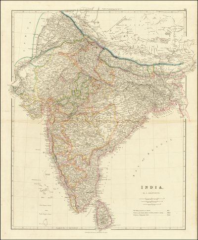 Mapa de la India de 1832 por John Arrowsmith de John Arrowsmith