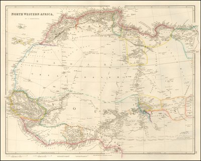 Mapa de África noroccidental de 1842 por John Arrowsmith de John Arrowsmith