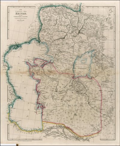 Mapa de 1842 del mar Caspio, Khivah y el país circundante por John Arrowsmith de John Arrowsmith