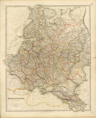 Mapa de Rusia y Polonia de John Arrowsmith