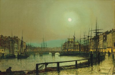 Un puerto a la luz de la luna de John Atkinson Grimshaw