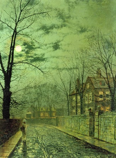 Un Camino a la Luz de la Luna de John Atkinson Grimshaw
