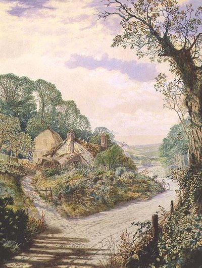 Mediodía de Verano, Antigua Granja, Wharfedale de John Atkinson Grimshaw