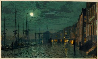 Muelles de la Ciudad a la Luz de la Luna de John Atkinson Grimshaw