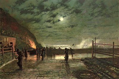 En Peligro (El Resplandor del Puerto) 1879 de John Atkinson Grimshaw