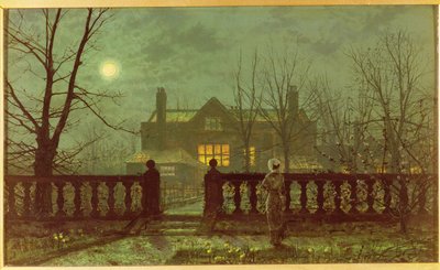 Dama en un jardín a la luz de la luna, 1892 de John Atkinson Grimshaw