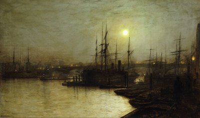 Trabajo Nocturno, Muelle de Billingsgate de John Atkinson Grimshaw