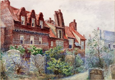 Casas en Silver Street desde el cementerio de All Saints, Newcastle upon Tyne, 1886 de John Atlantic Stephenson
