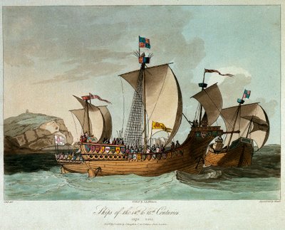 Barcos de los siglos XIV y XV de John Augustus (after) Atkinson