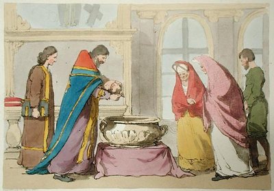 Bautismo, grabado por el artista, publicado en 1804 de John Augustus Atkinson