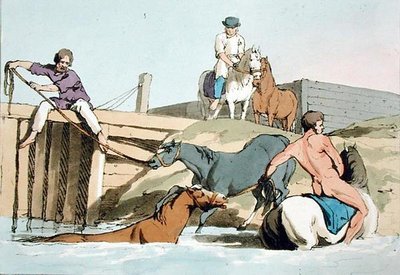 Caballos bañándose de John Augustus Atkinson
