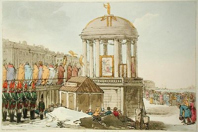 Consagración de las aguas, grabado por el artista, publicado en 1804 de John Augustus Atkinson