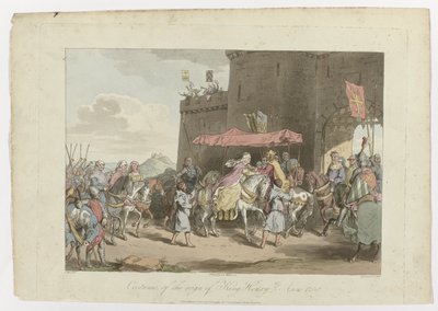 Traje del reinado del rey Enrique 3, Anno 1250, 1 de marzo de 1814 de John Augustus Atkinson