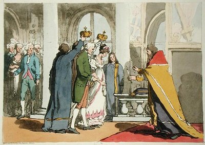 Matrimonio, grabado por el artista, publicado en 1804 de John Augustus Atkinson