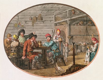 Cabaña campesina rusa, 1798 de John Augustus Atkinson
