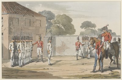 Soldados entrenando, 1807 de John Augustus Atkinson