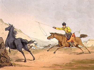 Tártaros atrapando caballos, lámina 69 del Volumen III de 