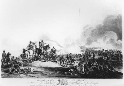 La batalla de Salamanca, 22 de julio de 1812, grabado por G. Lewis de John Augustus after Atkinson