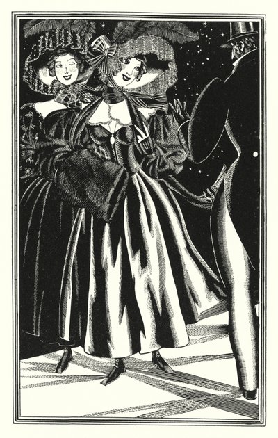Ilustración para Don Juan de Lord Byron: Los papiantes pedestres, cómodos pero inmorales (litografía) de John Austen
