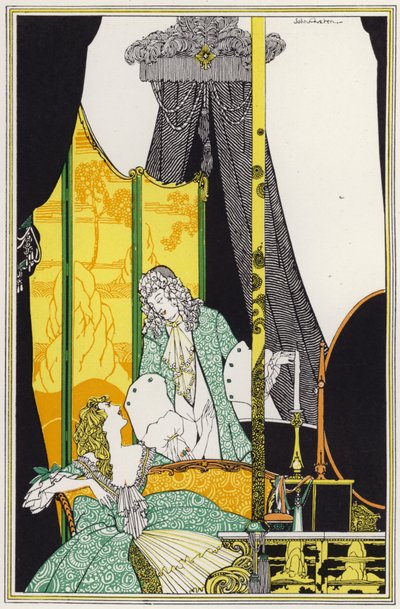 Ilustración para "Rogues In Porcelain", A Miscellany of Eighteenth Century Poems (litografía en color) de John Austen