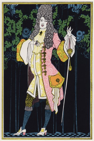 Ilustración para "Rogues In Porcelain", A Miscellany of Eighteenth Century Poems (litografía en color) de John Austen
