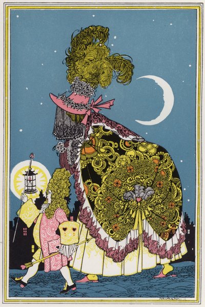 Ilustración para "Rogues In Porcelain", A Miscellany of Eighteenth Century Poems (litografía en color) de John Austen