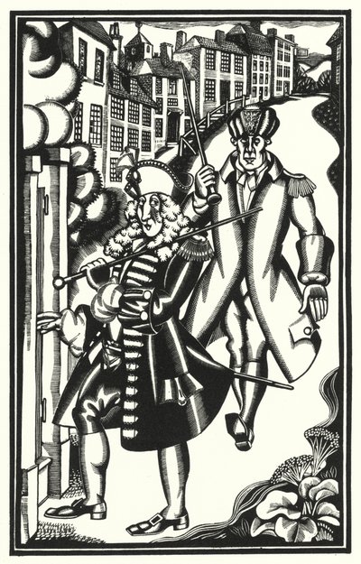 Ilustración para Tristram Shandy de Laurence Sterne (litografía) de John Austen