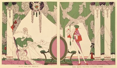 La Bella Durmiente, ilustración de "Cuentos de tiempos pasados" de Charles Perrault (1628-1703) 1922 (litografía en color) de John Austen