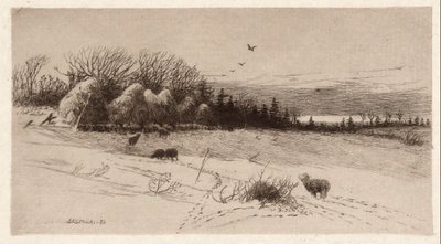 Ovejas en la nieve de John Austin Sands Monks
