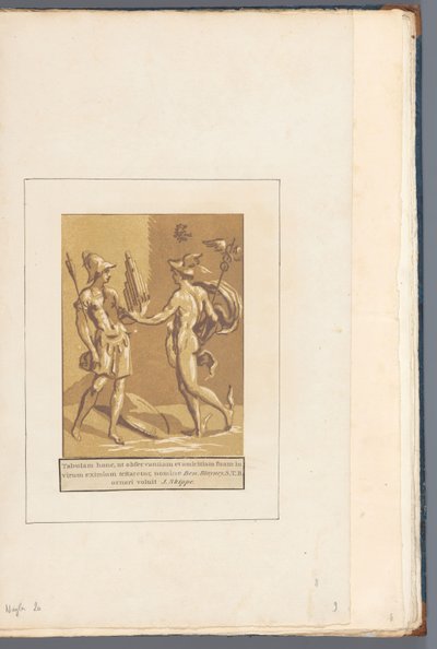 Mercurio le da a Minerva un panflut A sus amigos y a cada uno (...) (título de serie sobre objeto) de John B. Skippe