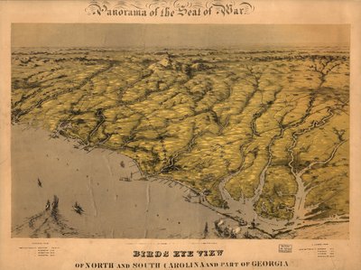 Vista aérea de Carolina del Norte, Carolina del Sur y parte de Georgia. LOC 99447447 de John Bachmann