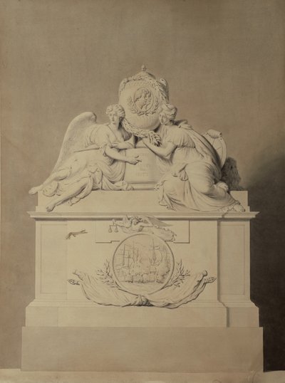 Diseño para el monumento a los capitanes Harvey y Hutt en la Abadía de Westminster, c.1804 de John Bacon