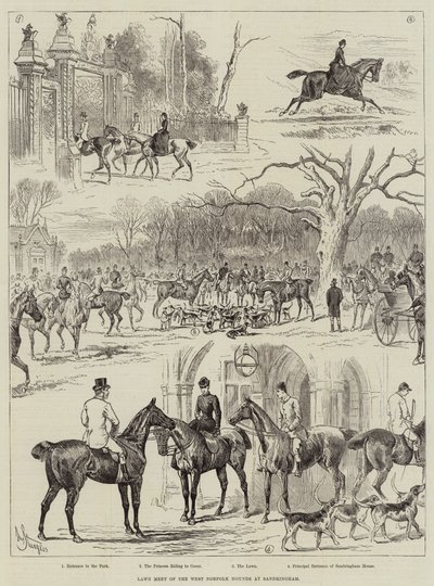 Encuentro en el Césped de los Sabuesos de West Norfolk en Sandringham de John Bagnold Burgess