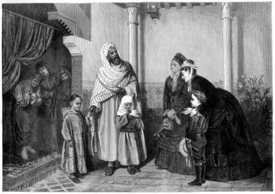 La presentación, damas inglesas visitando una casa mora, 1875 de John Bagnold Burgess