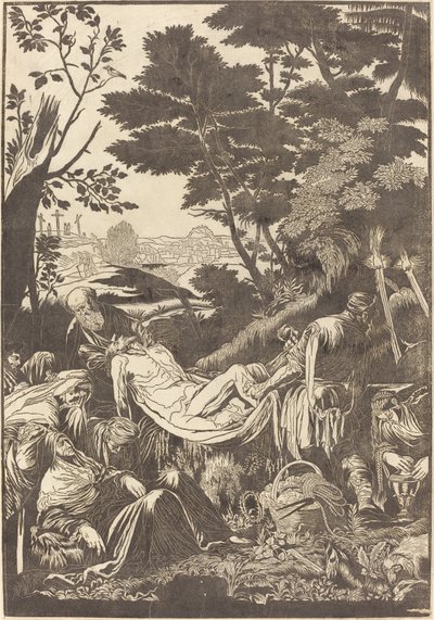 El entierro (recto) de John Baptist Jackson after Jacopo Bassano