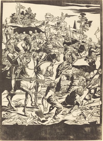 La crucifixión [placa izquierda] de John Baptist Jackson after Jacopo Tintoretto