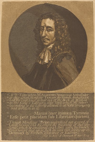 Algernon Sidney de John Baptist Jackson after Justus van Verus