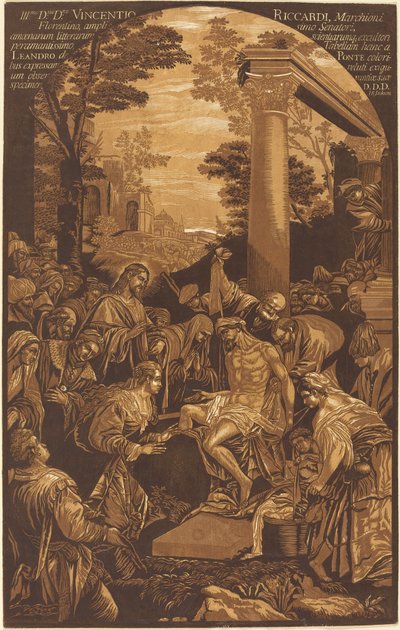 La resurrección de Lázaro de John Baptist Jackson after Leandro Bassano