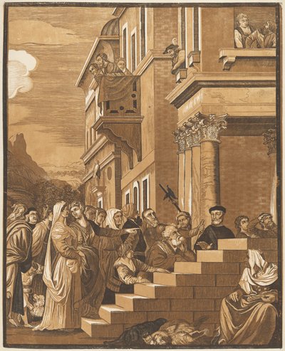 Presentación de la Virgen en el Templo (Panel Central) de John Baptist Jackson after Titian