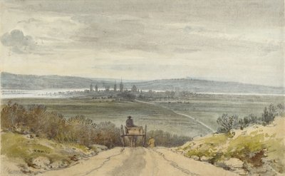 Oxford desde Shotover Hill, de recuerdo, 10 de enero de 1791 de John Baptist Malchair