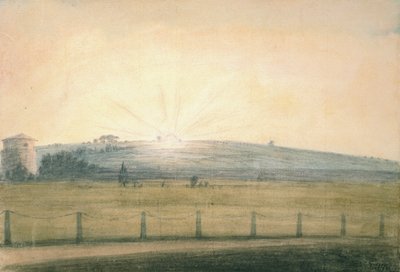Puesta de sol vista desde el Observatorio en Oxford, 20 de diciembre de 1784 de John Baptist Malchair