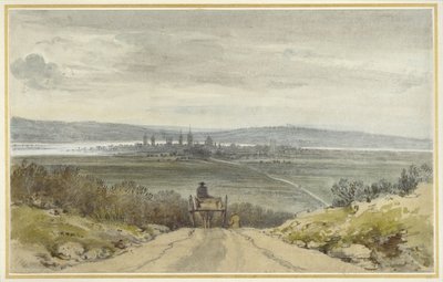 Vista de Oxford desde Shotover Hill en tiempo de inundación, cuando el agua estaba fuera, 10 de enero de 1791 de John Baptist Malchair