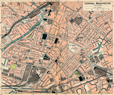 Centro de Manchester, siglo XX de John Bartholomew