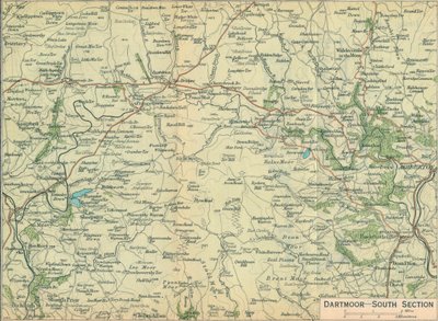 Dartmoor - Sección Sur, siglo XX de John Bartholomew