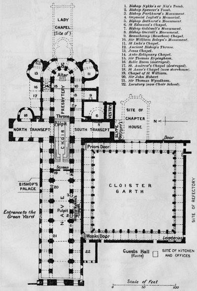 Catedral de Norwich, siglo XX de John Bartholomew