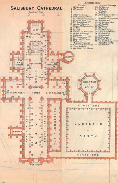 Catedral de Salisbury, siglo XX de John Bartholomew