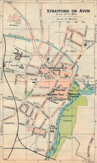 Stratford on Avon, siglo XX de John Bartholomew