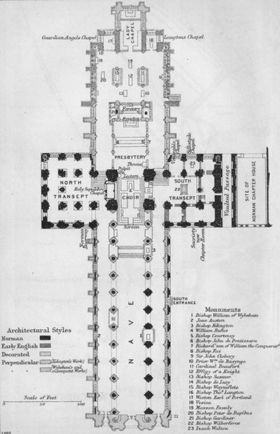 Catedral de Winchester, siglo XX de John Bartholomew