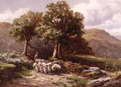 Paisaje con un rebaño de ovejas de John Bates Noel