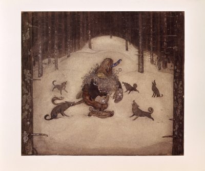 John Bauer, Troll y lobos de John Bauer